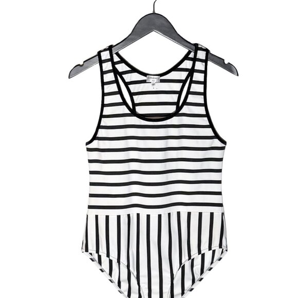 Chanel 2022 White Striped One Piece Swimsuit - Picture 1 of 10